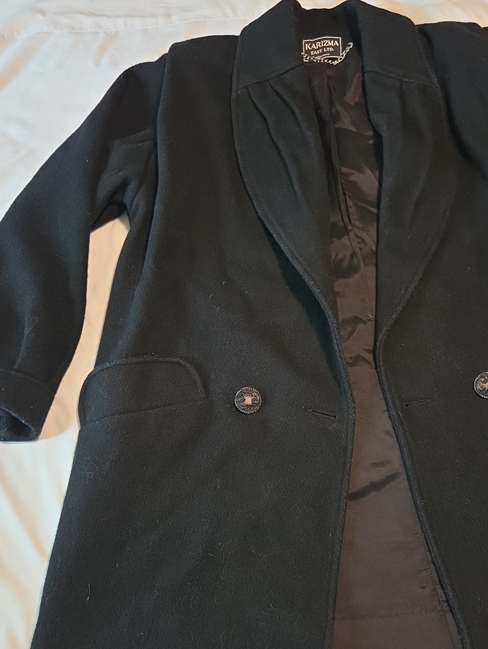 Karizma  Black Wool Blend Long Coat